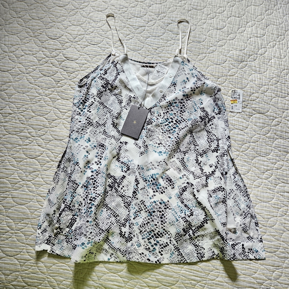 Foundrae 100% Silk Side Slit Tank